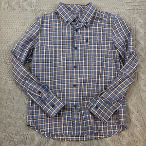 Johnnie O Hangin Out Blue and Yellow Plaid Boys Button Down Shirt ~